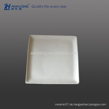 Restaurant Gebrauchtes allgemeines Design Fine Bone China Pure White Square Porzellan Teller